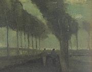 Vincent Van Gogh Country Lane with Two Figures (nn04) painting